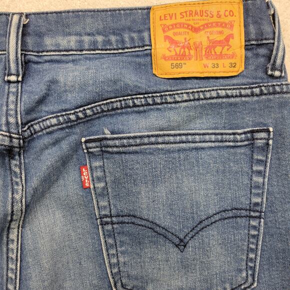 Levi’s 569 Loose Fit Jeans Men’s Blue Denim Size 33 x 32 - Picture 8 of 10